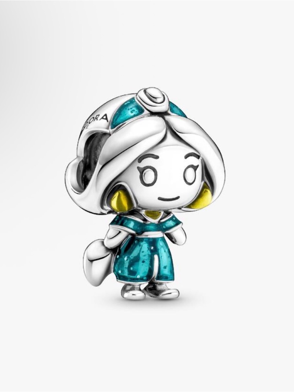 Pandora Jasmine Enamel Charm - Teal and Yellow Accents